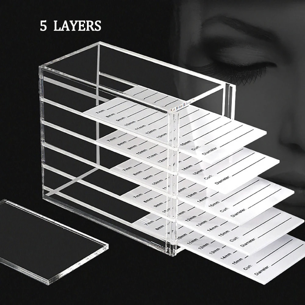 Display Case Acrylic - 5 Layers Eyelash Extensions Storage Box