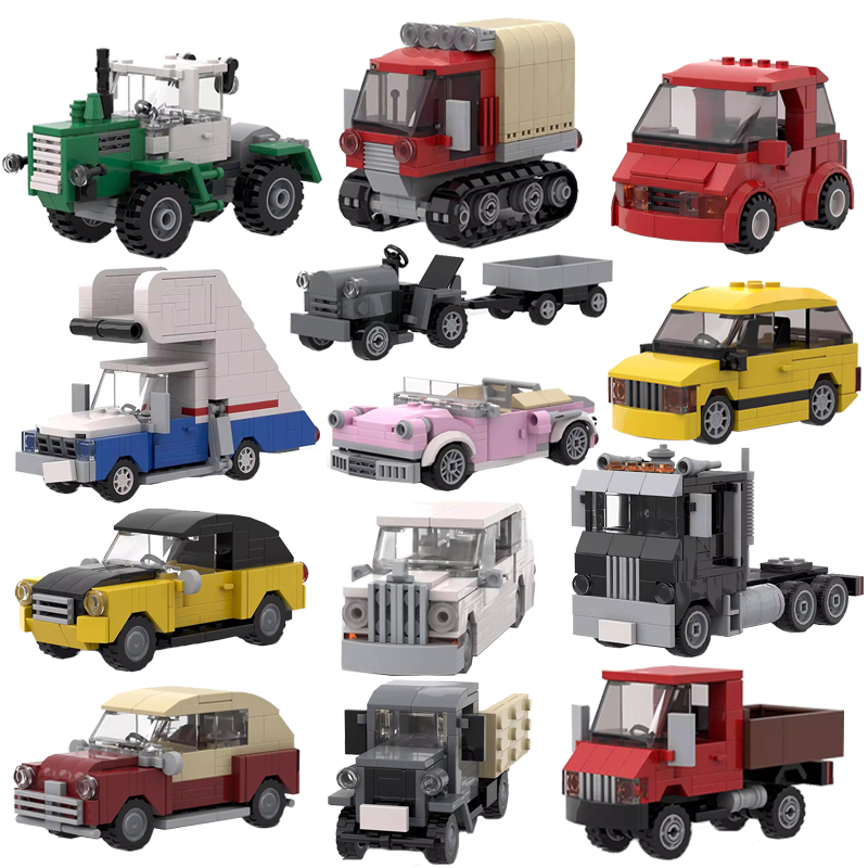 Lego Set Creator - MOC City Mini Car Tractor Snowmobile