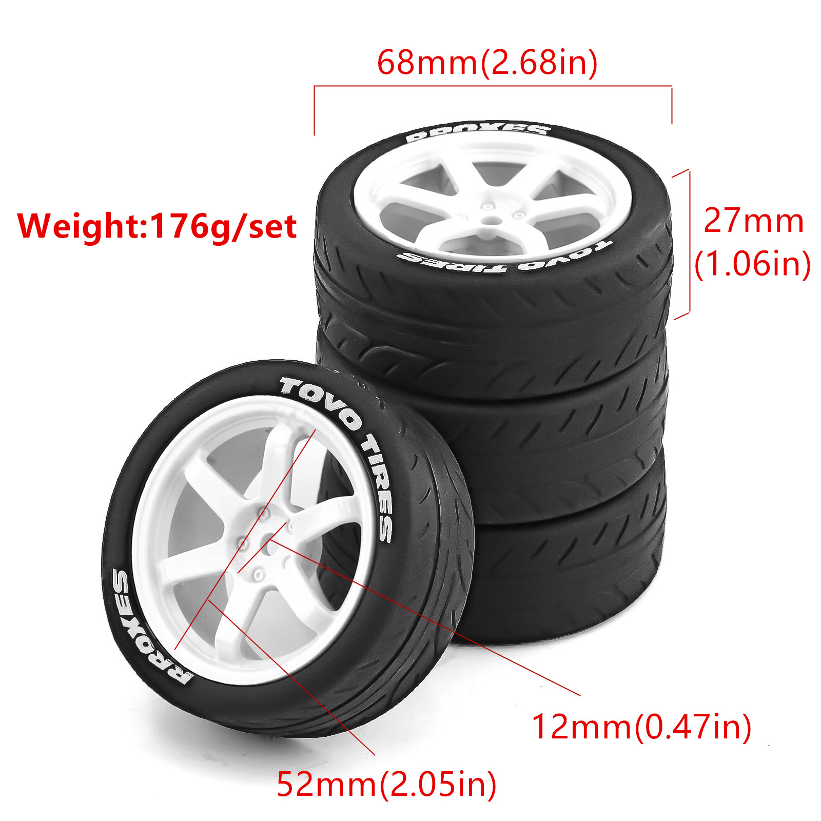 1/10 RC On Road Tires Rubber R - Tamiya Model Rc Car ulasan dan harga