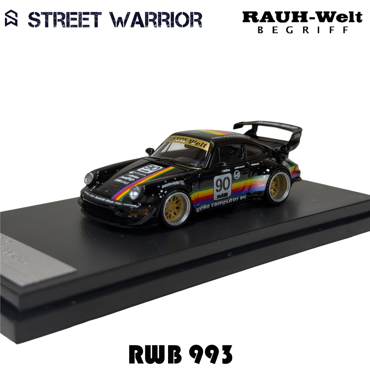SW In Stock 1:64 RWB 993 Black - Die Cast Car 1 64 ulasan dan harga